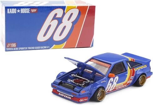 1:64 Diecast Model Car Compatible with Toyota AE86 Sprinter Trueno Kaido Street V1 White Limited Edition by Kaido House x Mini GT KHMG180 in Saudi Arabia