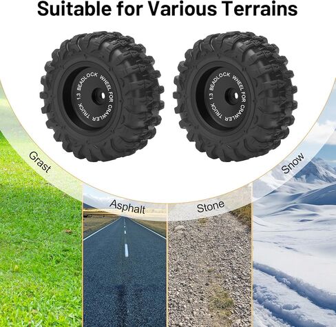 1.3 عجلات وإطارات Beadlock RC، مجموعة إطارات عجلات Daitoku 1.3 بوصة إطارات عجلات من الألومنيوم لـ TRX4M SCX24 1/18 1/24 RC Crawler - أسود in Kuwait