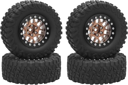 1.3 Beadlock Wheels and Tires, daitoku 1.3" RC Car Tires for 1/18 TRX4M Ascent-18 1/24 SCX24 FCX24 RC Crawler Car (Copper) in Saudi Arabia