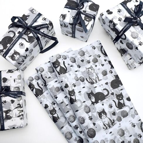 Cute Cat Pattern Tissue Paper 50 Sheets 20x14in uitable for Birthdays, Thanksgiving, Halloween, Christmas and Other Holidays and Party Gift Packaging. ﻿ in Saudi Arabia