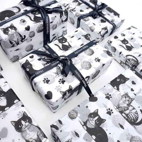 Cute Cat Pattern Tissue Paper 50 Sheets 20x14in uitable for Birthdays, Thanksgiving, Halloween, Christmas and Other Holidays and Party Gift Packaging. ﻿ in Saudi Arabia