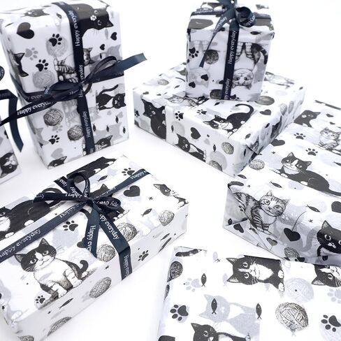 Cute Cat Pattern Tissue Paper 50 Sheets 20x14in uitable for Birthdays, Thanksgiving, Halloween, Christmas and Other Holidays and Party Gift Packaging. ﻿ in Saudi Arabia