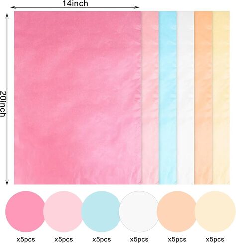 30 Sheets 6 Metallic Colorful Tissue Paper 20" x 14" Bulk Wrapping Paper for Gift Wrapping and Crafts in Saudi Arabia