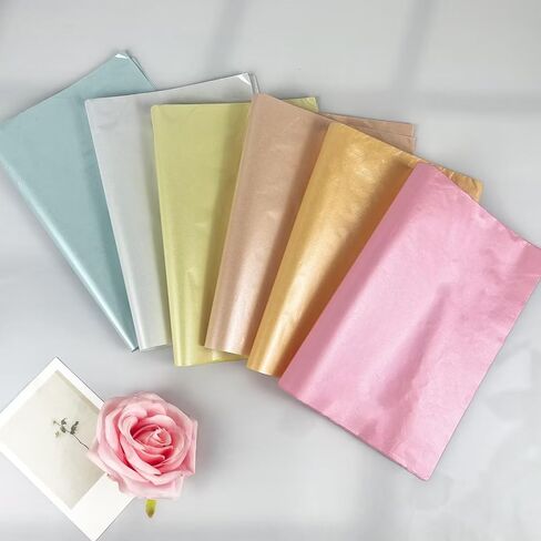 30 Sheets 6 Metallic Colorful Tissue Paper 20" x 14" Bulk Wrapping Paper for Gift Wrapping and Crafts in Saudi Arabia