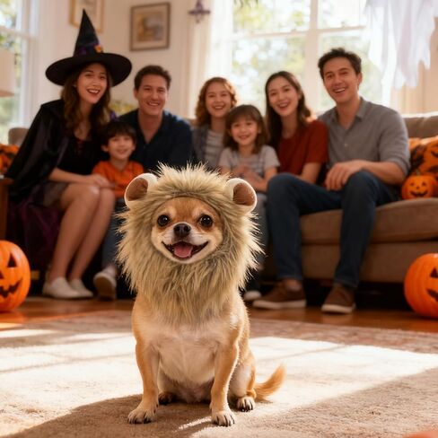 Cat Halloween Costumes - Adjustable Lion Mane Wig Pet Costumes for Cats (S) in Saudi Arabia