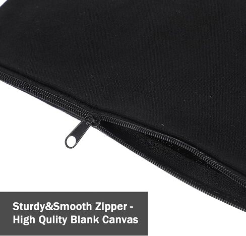50 Pack Canvas Zipper pencil Pouch Bulk Blank DIY Craft Bag canvas makeup Pouch Multipurpose Toiletry Tote Bag for Makeup Travel Cosmetic Stationary Storage(Black) in Saudi Arabia