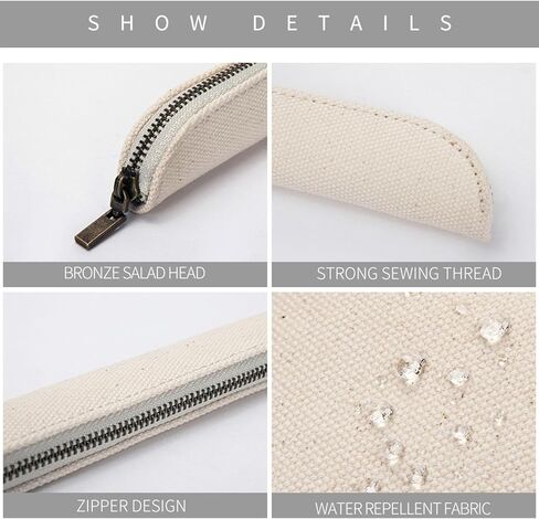 Canvas Pencil Case Cartucheras De Maquillaje Pure Color Simple Mini (Black, S) in Saudi Arabia