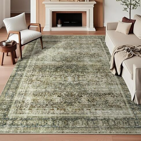 Modern Abstract Area Rug 6x9 - Gold Grey Washable Living Room Rug Non Slip Ultra-Thin Dining Room Rugs Under Table Neutral Accent Throw Rugs for Bedroom Aesthetic Office Carpet in Saudi Arabia