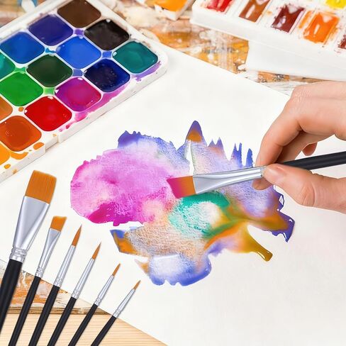 مجموعة فرش طلاء الوجه، 12 قطعة من فرش رسم الوجه والإسفنج لمجموعة من فرش رسم وجوه الجسم لطلاء الغواش الزيتي بالألوان المائية الأكريليكية ومكياج حفلات الهالوين وعيد الميلاد in Kuwait