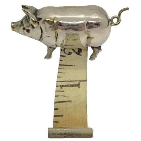 Antique-Inspired Pig Tape Measure Retractable Portable Metal Soft Ruler for Body Sewing Craft Quilting Pocket Tool Gift for Crafters in Saudi Arabia