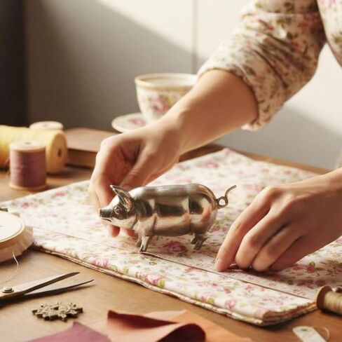 Antique-Inspired Pig Tape Measure Retractable Portable Metal Soft Ruler for Body Sewing Craft Quilting Pocket Tool Gift for Crafters in Saudi Arabia