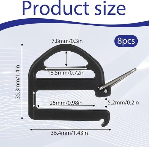 8 Pack Backpack Buckle Replacement, 25mm/1in Replacement Buckles for Backpacks, Strap Clips with Open Lock for Backpack Bag Outdoor Equipment in Saudi Arabia