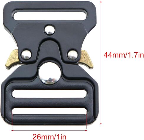 2PCS 1 Inch Black Tactical Belt Buckle Replacement Paracord Bracelet Buckle Metal Buckle Backpack Strap Clip Buckle Bag Hardware for Pet Collars and Backpack Pouch Clip in Saudi Arabia