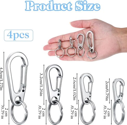 4 Pack Dog Tag Clips, Stainless Steel Heavy Duty Quick and Secure Id Tag Holders for Dog Cat Collars and Harnesses, Easy Change Clips for Dogs and Cats (Silver) in Saudi Arabia