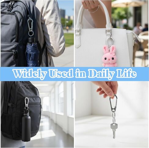 4 Pack Dog Tag Clips, Stainless Steel Heavy Duty Quick and Secure Id Tag Holders for Dog Cat Collars and Harnesses, Easy Change Clips for Dogs and Cats (Silver) in Saudi Arabia