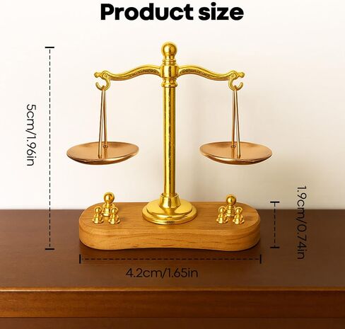 1Pcs Dollhouse Mini Balance Scale 1: 12 Realistic Vintage Balance Scale Decor, Collectible Miniature Mini Balance Scales with Weights for Creative Displays and Gifts in Saudi Arabia