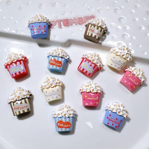 36 قطعة من الفشار المزيف اللطيف المصغر DIY ملحقات صناعية صغيرة من الراتنج الفشار نماذج تماثيل لمشابك الشعر DIY صور دعامة مزهرية حشو سجل القصاصات، ألوان مختلطة in Kuwait