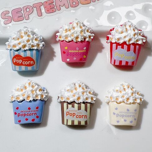 36 قطعة من الفشار المزيف اللطيف المصغر DIY ملحقات صناعية صغيرة من الراتنج الفشار نماذج تماثيل لمشابك الشعر DIY صور دعامة مزهرية حشو سجل القصاصات، ألوان مختلطة in Kuwait