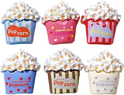 36 قطعة من الفشار المزيف اللطيف المصغر DIY ملحقات صناعية صغيرة من الراتنج الفشار نماذج تماثيل لمشابك الشعر DIY صور دعامة مزهرية حشو سجل القصاصات، ألوان مختلطة in Kuwait