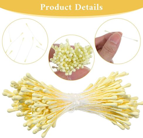 420 قطعة من أسدية الزهور للحرف اليدوية، 3 مم لصناعة الزهور، سداة لؤلؤ مزدوجة الرأس لتزيين بطاقات الزفاف بنفسك وتزيين سجل القصاصات in Kuwait