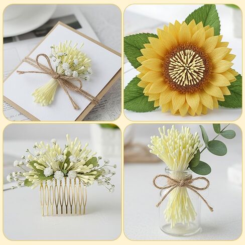 420 قطعة من أسدية الزهور للحرف اليدوية، 3 مم لصناعة الزهور، سداة لؤلؤ مزدوجة الرأس لتزيين بطاقات الزفاف بنفسك وتزيين سجل القصاصات in Kuwait