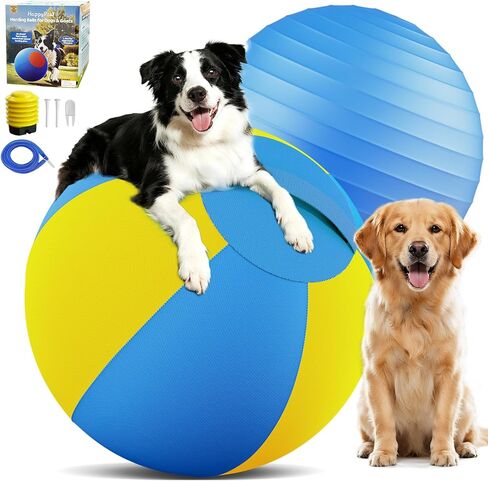 كرة الرعي للكلاب مقاس 25 بوصة من Happypaw - مقاومة معززة للمضغ ومواد شديدة التحمل، لعبة متينة للكلاب، معدات خفة الحركة للرعاة الأستراليين والماشية والكولي الحدودية والسلالات الصغيرة والمتوسطة in Kuwait