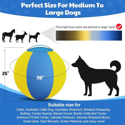 كرة الرعي للكلاب مقاس 25 بوصة من Happypaw - مقاومة معززة للمضغ ومواد شديدة التحمل، لعبة متينة للكلاب، معدات خفة الحركة للرعاة الأستراليين والماشية والكولي الحدودية والسلالات الصغيرة والمتوسطة in Kuwait