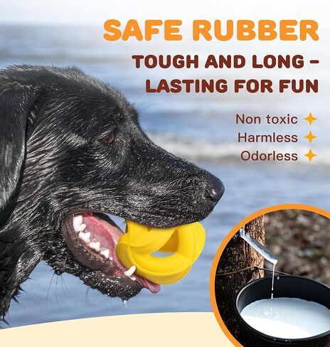 Interactive Dog Toys for Aggressive Chewers-Natural Rubber Chew Toys to Keep Them Busy, Safe for Most Breeds,Dog Chew Toy for Anxiety Relief, Fetch Training, Hand/Machine Washable,Lemon in Saudi Arabia