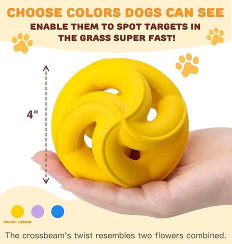 Interactive Dog Toys for Aggressive Chewers-Natural Rubber Chew Toys to Keep Them Busy, Safe for Most Breeds,Dog Chew Toy for Anxiety Relief, Fetch Training, Hand/Machine Washable,Lemon in Saudi Arabia