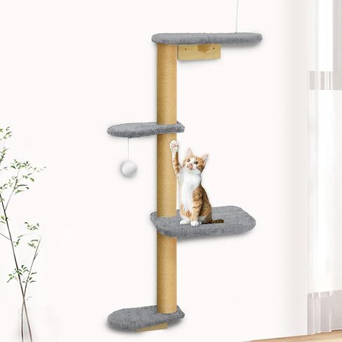 Wild Simulation Cat Tree for Kittens, 5-Level Floor to Ceiling Cat Wall Shelves with Sisal Mat Platforms, Suit for Kitten cat in Saudi Arabia