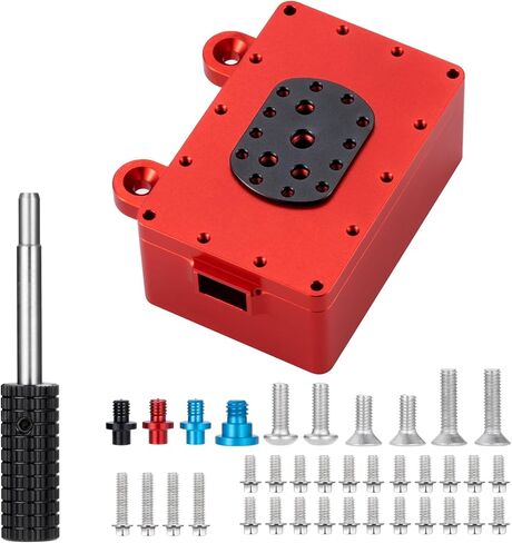 CNC سبائك الألومنيوم 1:10 مقياس RC صندوق استقبال الخلايا / صندوق كهربائي / خزان الوقود لـ 1/10 RC الزاحف Rigs SCX10 PRO Capra RR10 VS4-10 Phoenix TRX4 TF2 CC01 ترقيات (أحمر) in Saudi Arabia