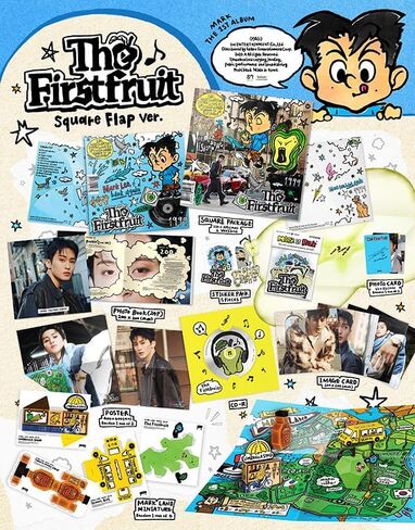 ألبوم NCT MARK The Firstfruit الأول [Square Flap A Ver.] قرص مضغوط + كتاب صور + بطاقة صور + بطاقة صورة (1999) in Kuwait