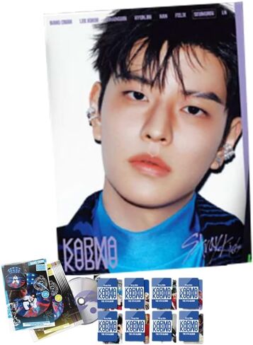 ألبوم Stray Kids KARMA إصدار الأكورديون (إصدار Seungmin) كتاب الصور + قرص مضغوط + بطاقة الصور + صورتان مقطوعتان in Kuwait