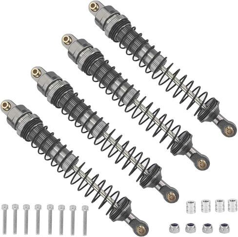 مجموعة صدمات الزاحف RC، مخمدات معدنية مملوءة بالزيت للصدمات المحورية SCX10 90046 AXI231017 TRX-4 D90 Wraith 1/10 مقياس ترقية الصدمات (رمادي، 110 مم) in Saudi Arabia