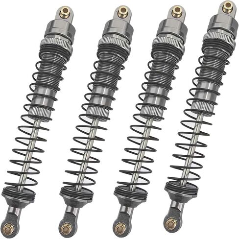 مجموعة صدمات الزاحف RC، مخمدات معدنية مملوءة بالزيت للصدمات المحورية SCX10 90046 AXI231017 TRX-4 D90 Wraith 1/10 مقياس ترقية الصدمات (رمادي، 110 مم) in Saudi Arabia