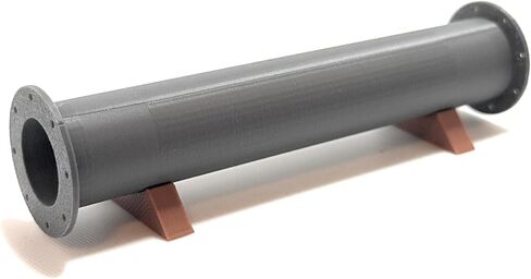 HO Scale Model Flange Pipe, Gray, 4.5 Inches Length, 1:87 Scale in Saudi Arabia