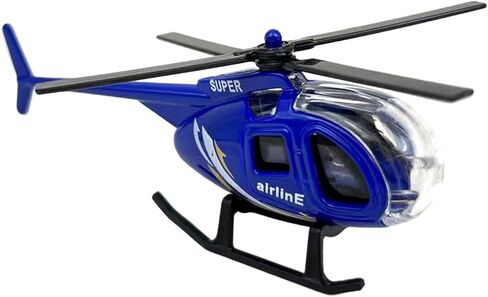 1/64 Scale Diecast Alloy Helicopter Collection Aircraft Ornament for Boys and Girls Birthday Gift Desktop Display Plane Model Plane Toy, Blue in Saudi Arabia