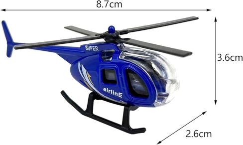 1/64 Scale Diecast Alloy Helicopter Collection Aircraft Ornament for Boys and Girls Birthday Gift Desktop Display Plane Model Plane Toy, Blue in Saudi Arabia