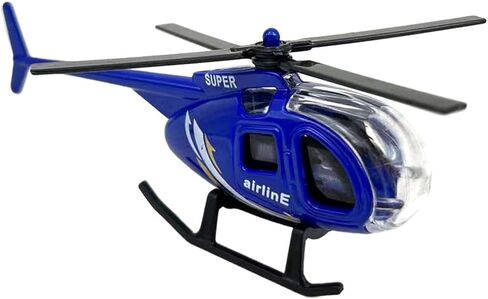 1/64 Scale Diecast Alloy Helicopter Collection Aircraft Ornament for Boys and Girls Birthday Gift Desktop Display Plane Model Plane Toy, Blue in Saudi Arabia