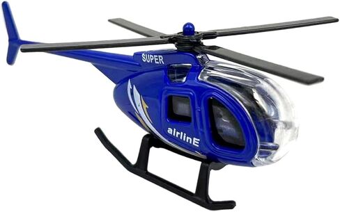 1/64 Scale Diecast Alloy Helicopter Collection Aircraft Ornament for Boys and Girls Birthday Gift Desktop Display Plane Model Plane Toy, Blue in Saudi Arabia