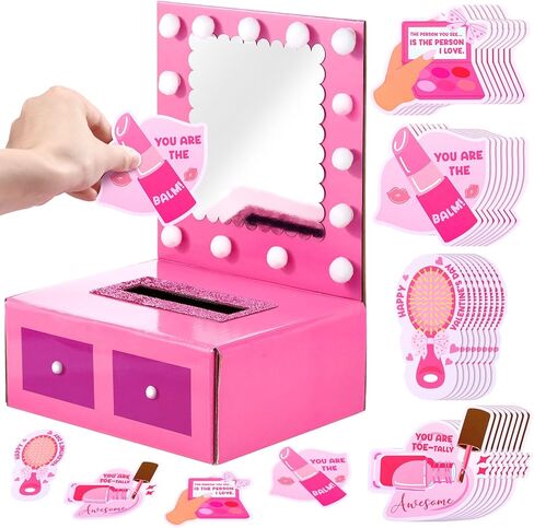 صناديق عيد الحب صندوق بريد DIY للأطفال مع 32 بطاقة تهنئة، صندوق طاولة عيد الحب، هدية للأطفال، مجموعات هدايا للحفلات، تبادل هدايا الفتيات في الفصول الدراسية in Kuwait