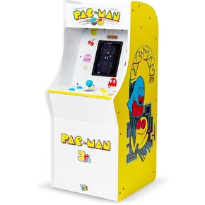آلة قائمة بذاتها من سلسلة Arcade Classics Pac Man Jr، 3 ألعاب، شاشة بلورية سائلة مقاس 8 بوصات - لعبة أركيد للطوابق السفلية أو الكراجات أو غرف الألعاب in Kuwait