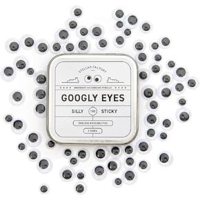 Stellar Factory Googly Eyes: Emergency Use Adhesive Eyeballs in Giftable Steel Tin - 150 pcs, 3 Sizes in Kuwait