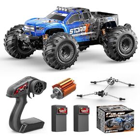 سيارات RC 1:14 شاحنة RC للطرق الوعرة، سيارة تحكم عن بعد سريعة الدفع الرباعي 40 كم/ساعة، شاحنة كبيرة مقاومة للماء 4X4 مع بطاريات 2×1300 مللي أمبير في الساعة، صدمات معدنية، 6 مصابيح أمامية LED، مركبة RTR RC in Kuwait