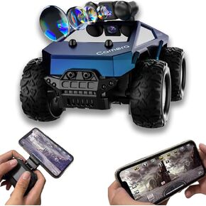 RC Car with Camera, 1/28 RC Monster Truck Toys with 720P HD FPV Camera, High Speed All-Terrain Remote Control Car, Racing Vehicle with Blinking Body Lights for Adults, Kids, Boys, Dual Control Modes in Saudi Arabia