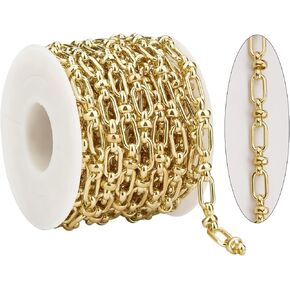 KYUNHOO 5 Meters Light Gold Jewelry Chains Bulk 12MM Long Paperclip Chain Roll Strong Iron Links for DIY Jewelry Making Supplies in Saudi Arabia