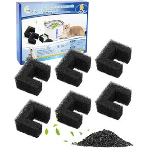 استبدال مرشحات الرغوة المتوافقة مع نافورة المياه PetSafe Viva Cat 64oz و140oz، استبدال فلتر نافورة شرب الحيوانات الأليفة، فلتر إسفنجي للقطط والكلاب 6 عبوات in Kuwait