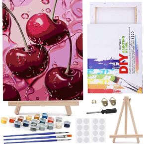MaiMMaledy Paint by Numbers Kit for Adults Beginners Canvas Pictures with Framed Drawing Painting Acrylic Pigment with Wooden Triangle Easel Colorful Fire Phoenix 8Wx12L inch in Saudi Arabia