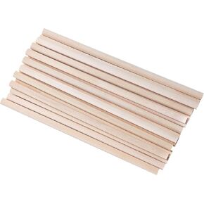 HWYEE18PCS قضبان وتد خشبية، 3/8 بوصة (9.5 مم) × 10 بوصة (254 مم) قضبان وتد يدوية، وتد مكرامية، أعواد خشبية صلبة غير مكتملة للفنون ومحترفي الأعمال اليدوية (18 قطعة، 9.5 × 254 مم) in Kuwait