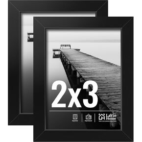 إطار ملصق LaVie Home مقاس 20 × 24 عبوتين باللون الأسود، صور عرض مقاس 16 × 20 مع حصيرة أو 20 × 24 بدون حصيرة، إطارات ملصقات معرض الحائط أفقيًا أو رأسيًا مع زجاج شبكي عالي الدقة مناسب للصور العائلية، والكريسماس، والذكرى السنوية، والزفاف، وديكور المنزل in Kuwait